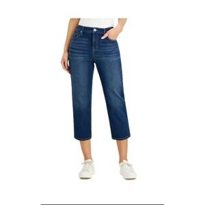 Style & Co Curvy Capri Jeans Womens 12 Blue NWT Mid Rise Stretch Denim 100093889